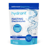 Hydrant bulk fasting electrolyte hydration powder sachet with glass of water
