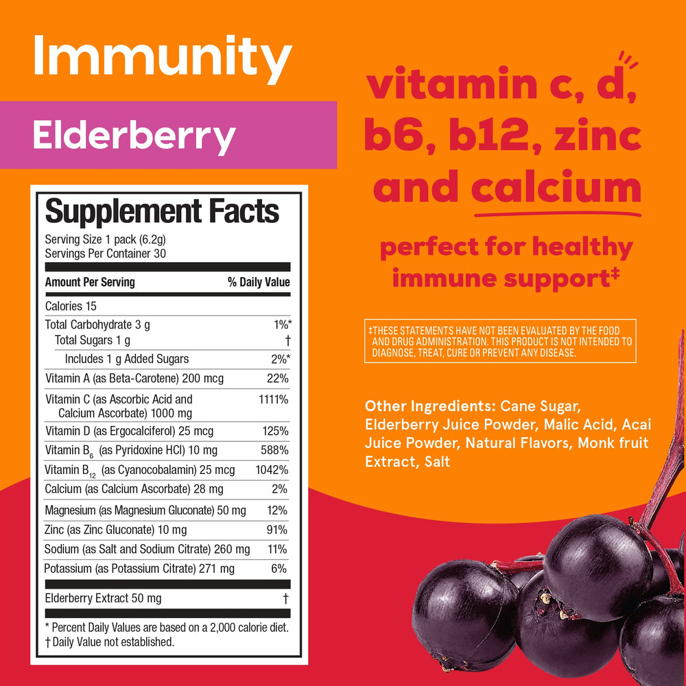 Hydrant immunity electrolyte packets – Elderberry flavor, 30-stick pack (2 of 5)