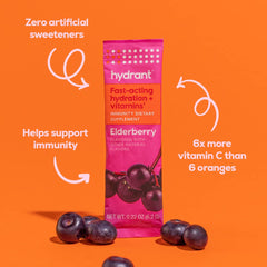 Hydration with elderberry flavor electrolyte powder on the go (4 of 5)