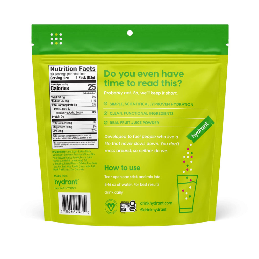 HYDRANT on-the-go-pack shows travel-friendly hydration in a compact packet.