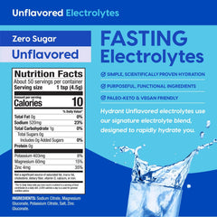 Sugar-free unflavored hydration powder