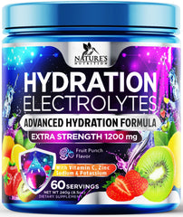 Hydration electrolyte powder tub in fruit flavor