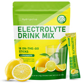 HydriPulse Lemonade electrolyte packet close-up shows flavor and powder texture