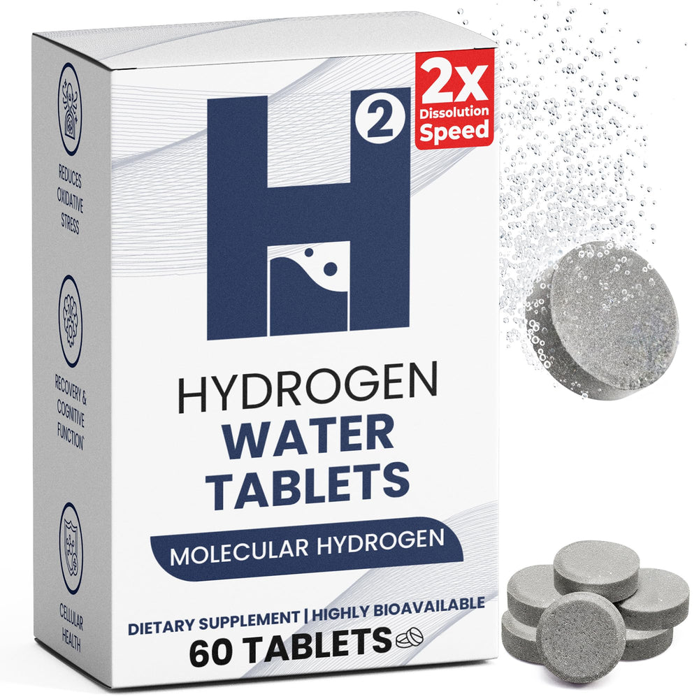 Hydrogen water tablets bottle showing 60-count