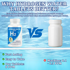 Diagram showing 8 ppm molecular hydrogen in water