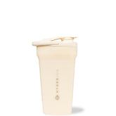 Hydrojug 20 oz noiseless shaker bottle in cream - side view