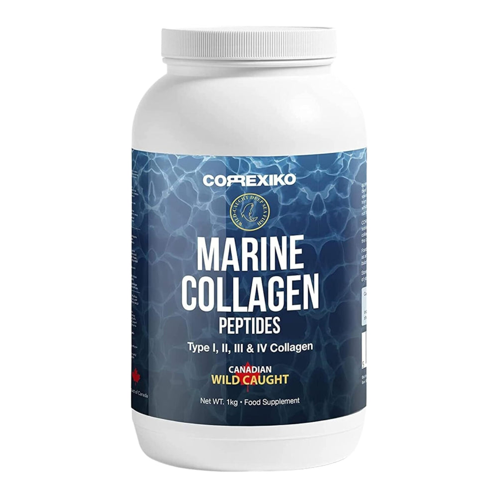 Hydrolyzed marine collagen peptides powder 1kg from wild-caught Canadian fish skin