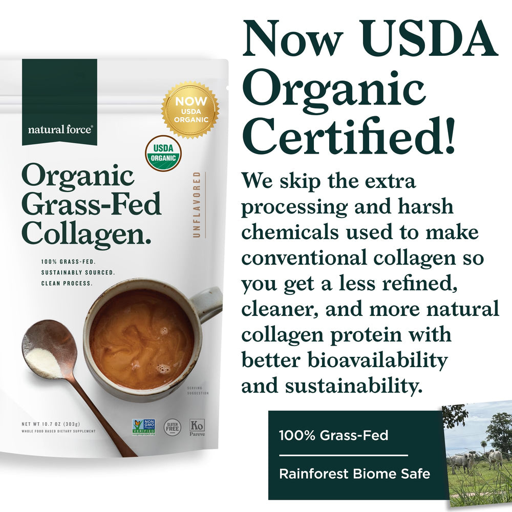 Close-up of hydrolyzed Type I and III collagen peptides