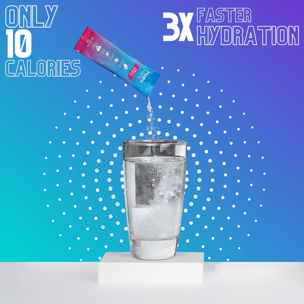 Low sugar electrolyte packets with 10 calories per serving