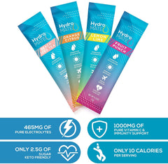 Made in USA HydroMATE electrolyte packets label