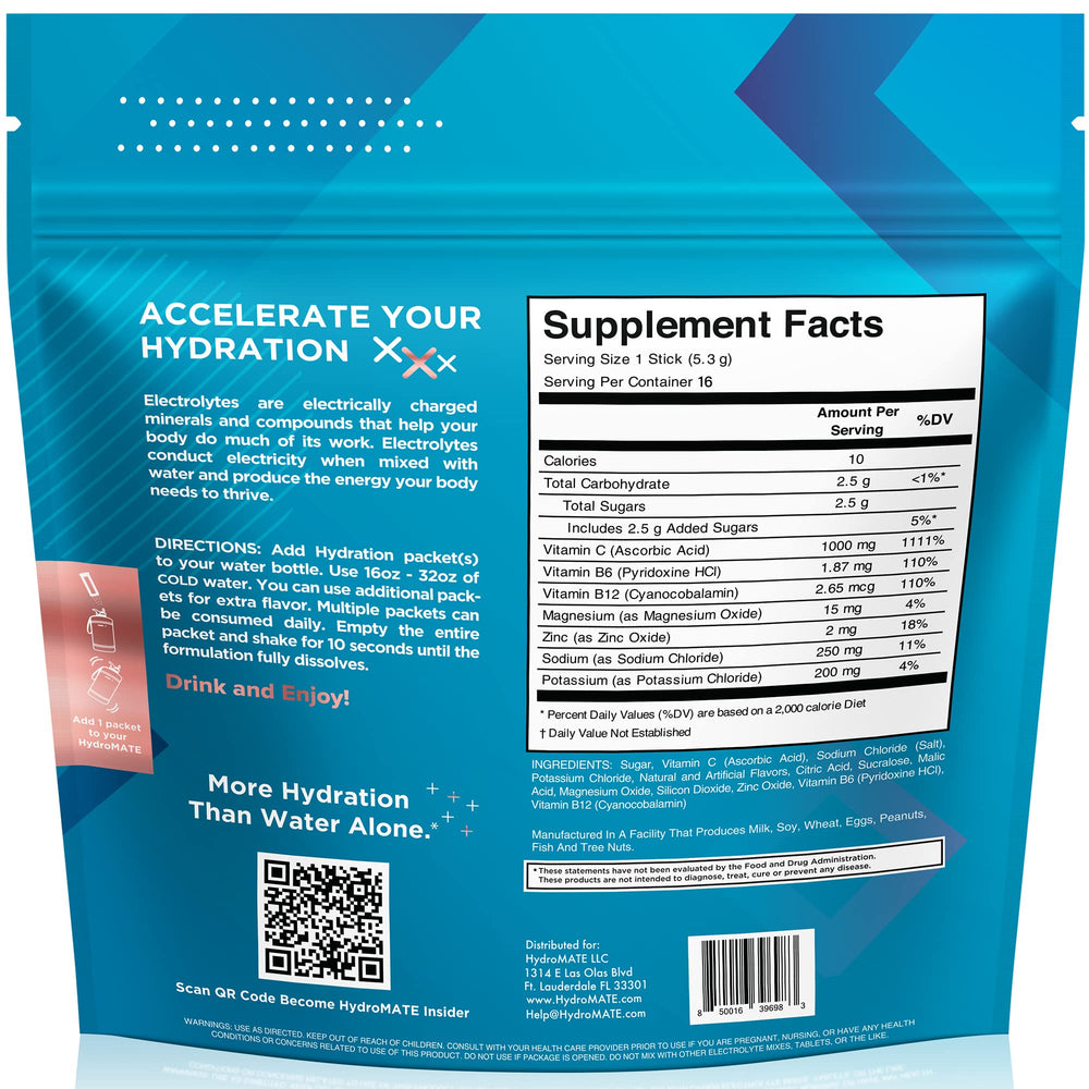 Travel-friendly electrolyte powder packets packaging