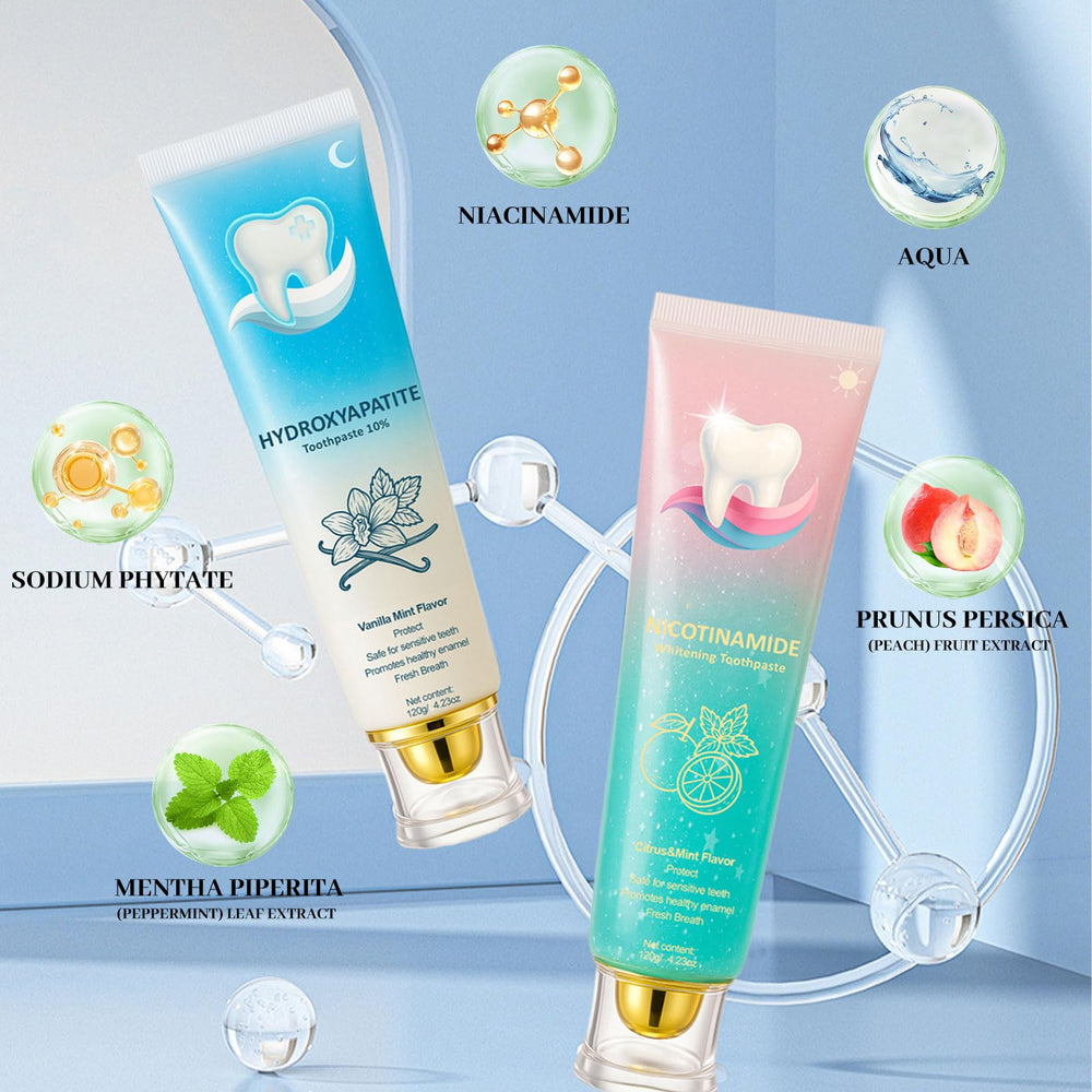 Nighttime vanilla-mint hydroxyapatite enamel repair toothpaste