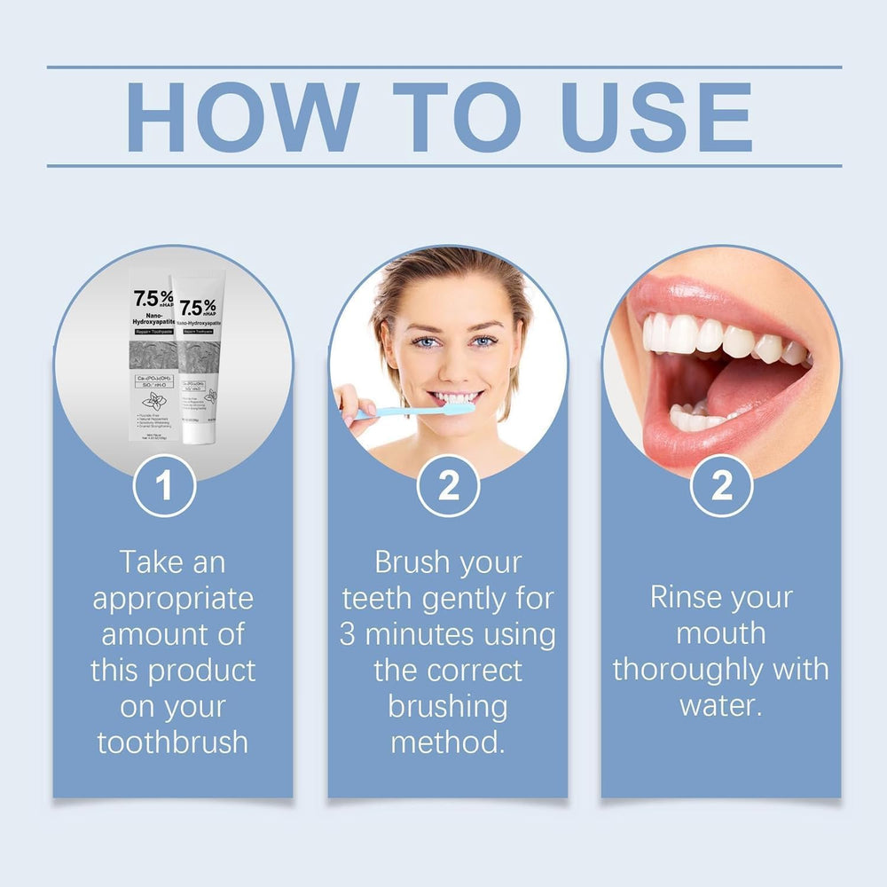 Shelf display of hydroxyapatite toothpaste 2-piece packaging