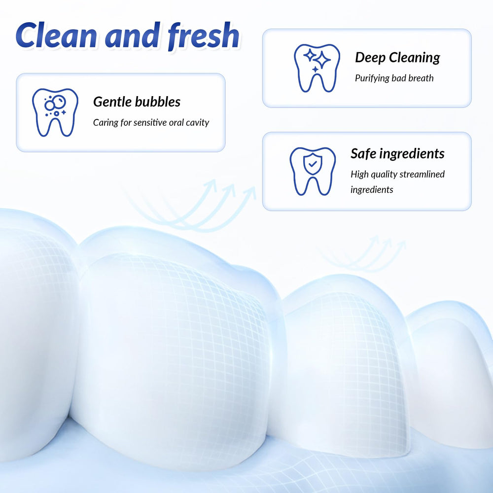 Gentle mint flavored toothpaste texture on bristles