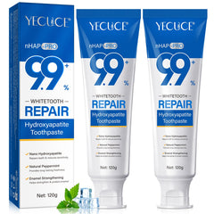 Two tubes of hydroxyapatite toothpaste 9.9 percent in a 2-pack