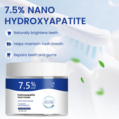 Toothbrush applying hydroxyapatite toothpaste powder