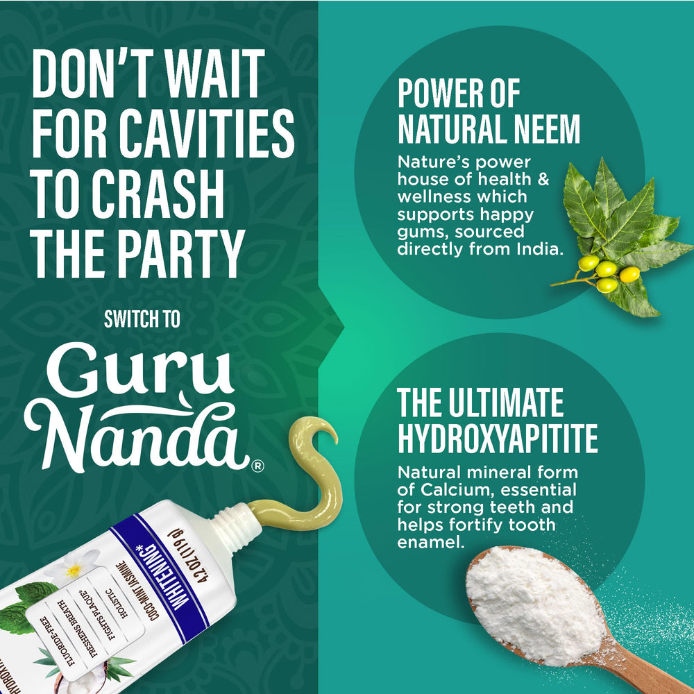 Hydroxyapatite toothpaste tube with neem and jasmine