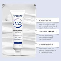 Two-pack of hydroxyapatite toothpaste tubes, side view