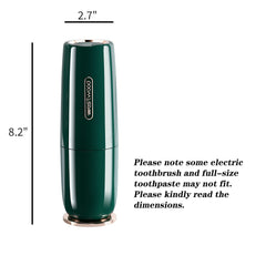 Green travel toothbrush case with mirror-like finish close-up