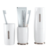 HyJeryty luxury white toothbrush travel case front view with mirror-like finish