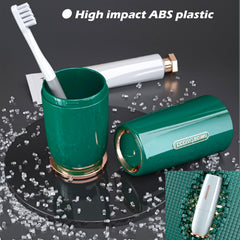 Toothbrush and toothpaste stored together inside the case