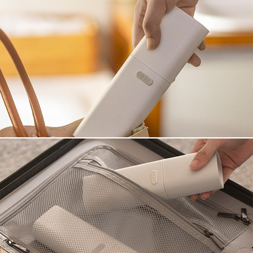 Compact portable travel toothbrush case in use