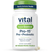 Hyperbiotics Vital Nutrients Pro-15 bottle front label