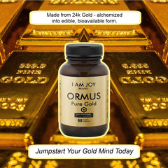 Close-up of 24k gold powder illustration with capsules