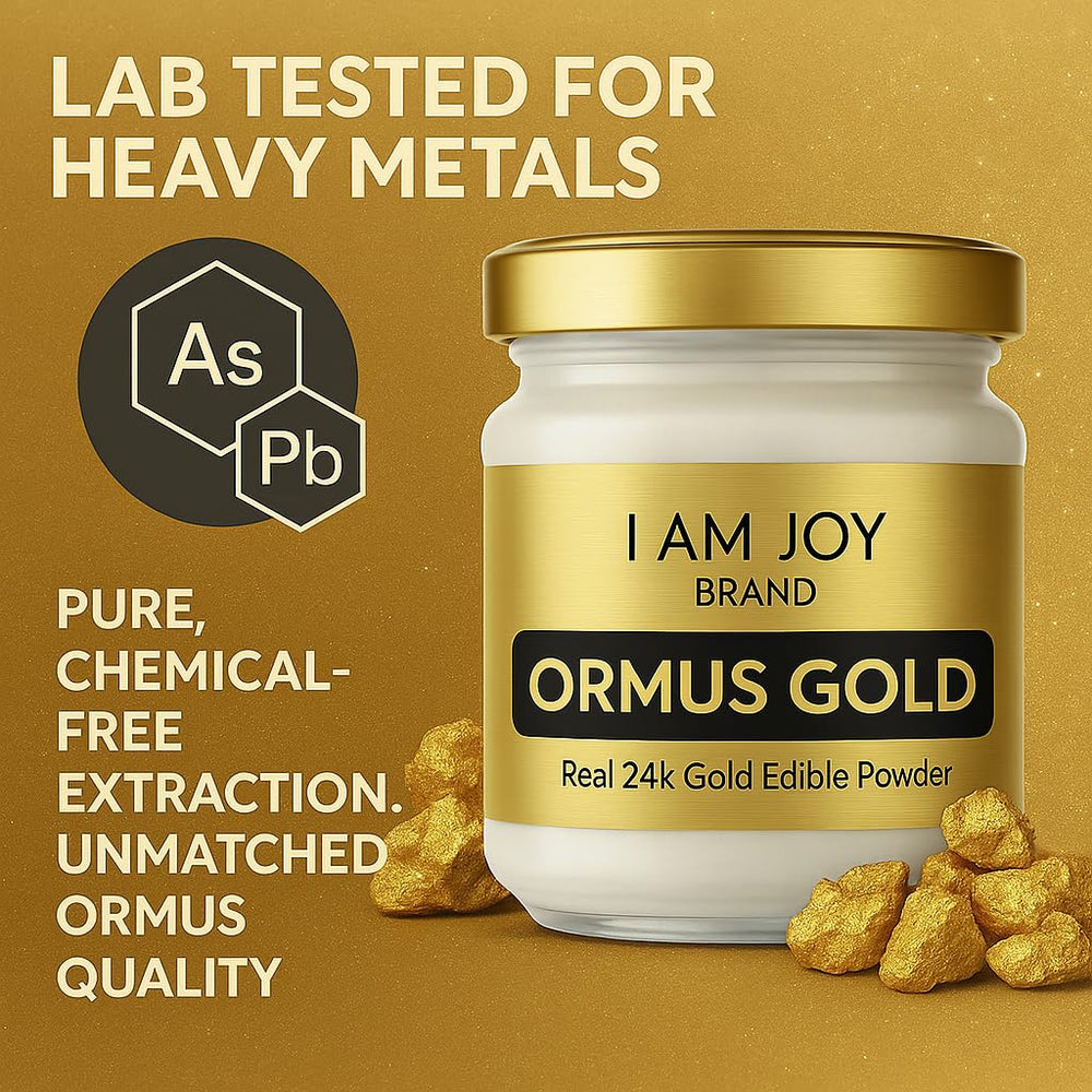 I Am Joy Ormus powder packaging and jar