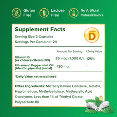 Adult taking IBgard with Vitamin D capsules