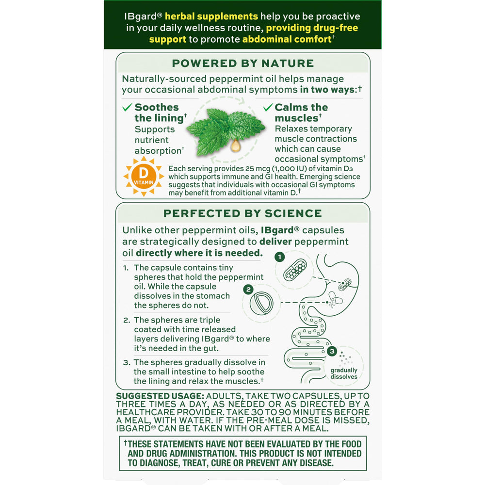 Gastroenterologist-recommended IBgard with Vitamin D