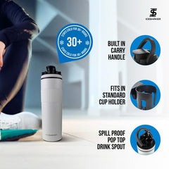 Interior measurement markings on Ice Shaker 20 oz white bottle