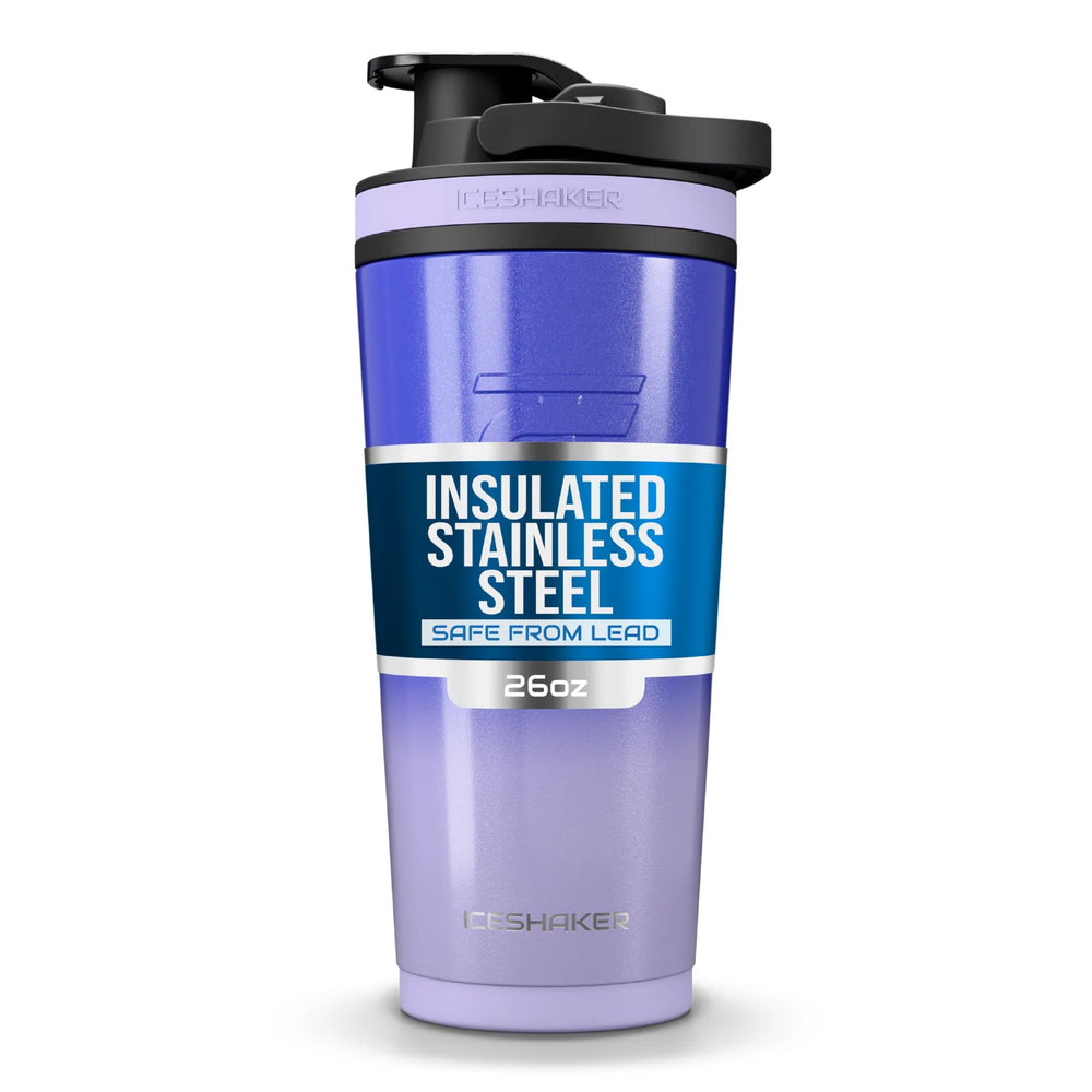 Ice Shaker 26oz Lilac Dreaming bottle front view, built to stay cold during workouts.