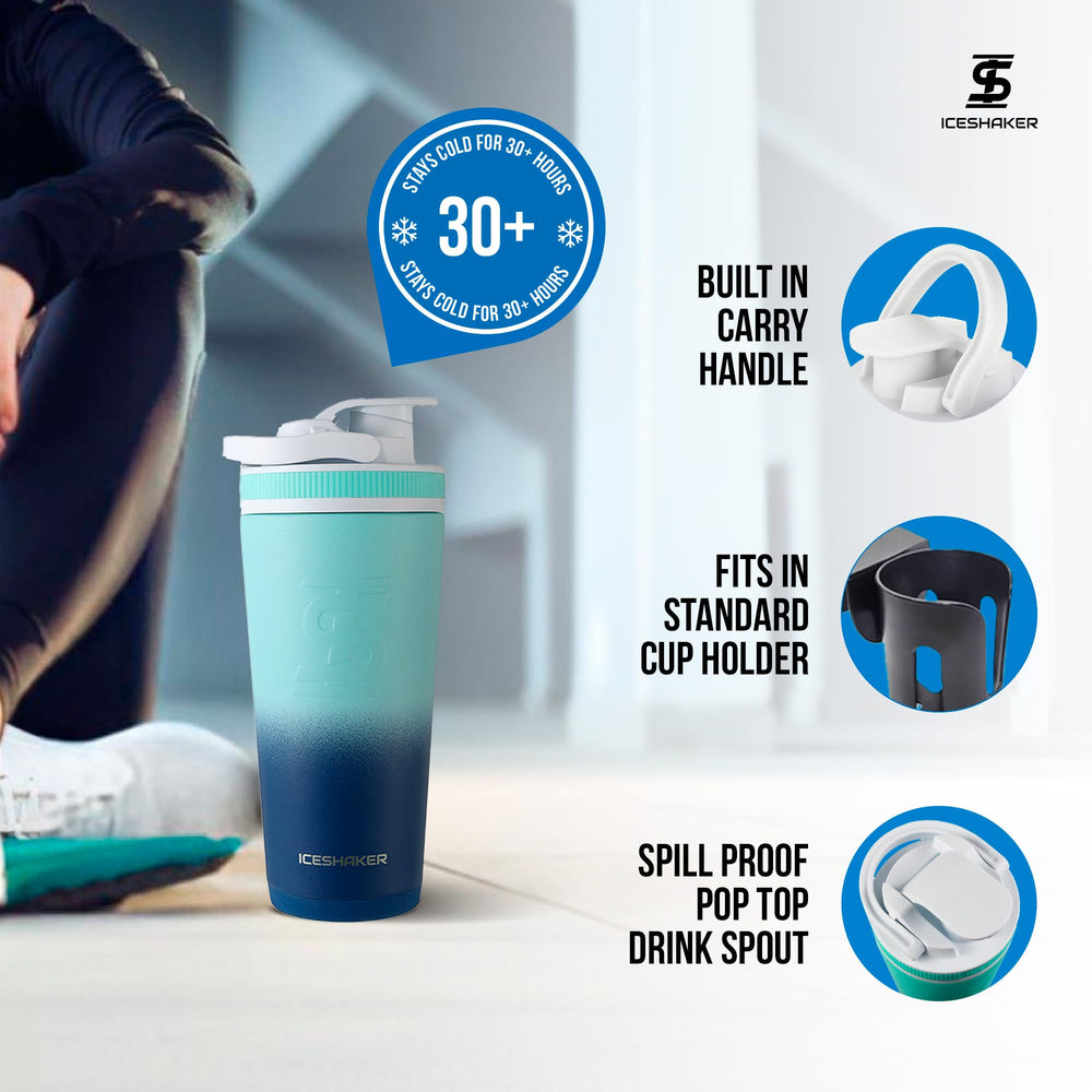 Ice Shaker 26oz Navy Mint infusion option for fruit-infused hydration.