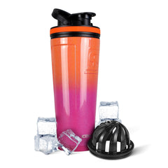 Ice Shaker 36oz insulated stainless steel bottle - front view