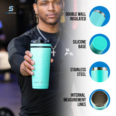 Ice Shaker 36oz Mint with twist-on agitator