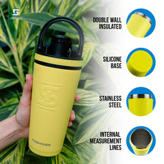 Ice Shaker internal measurement lines close-up aids precise mixing