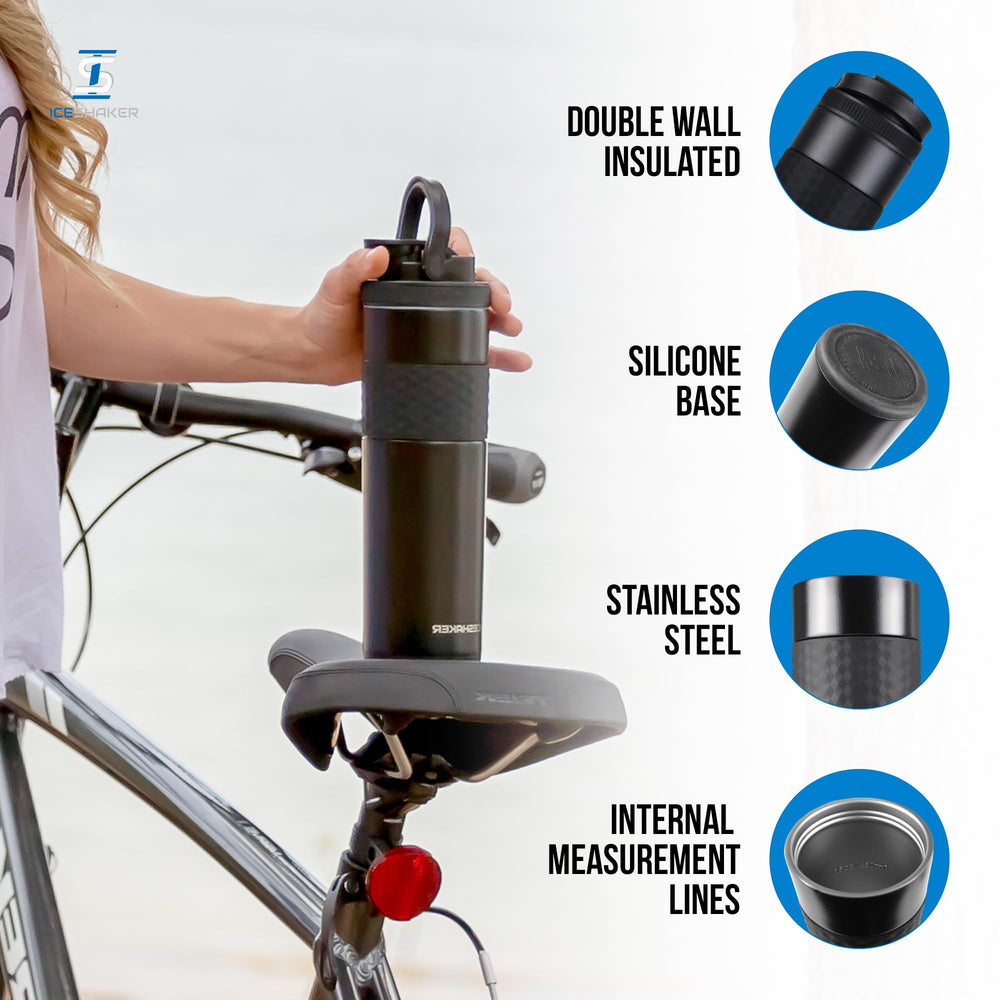 Ice Shaker twist-on agitator close-up highlighting smooth blending.