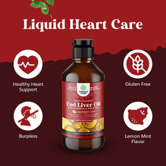 Unflavored cod liver oil liquid bottle on kitchen counter