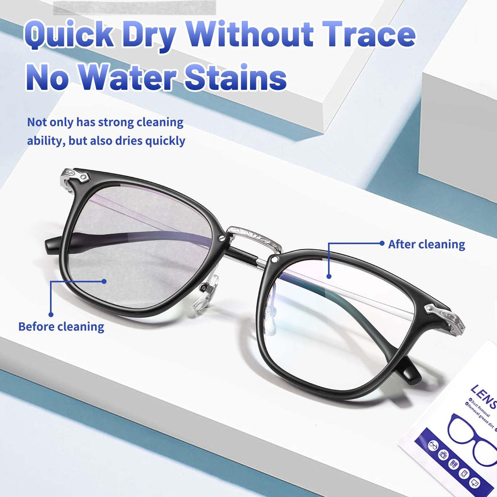 Cleaning eyeglasses with an Icepac wipe