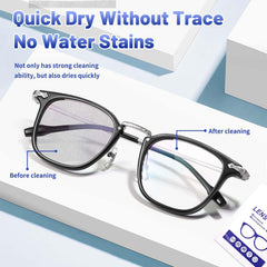 Cleaning eyeglasses with an Icepac wipe