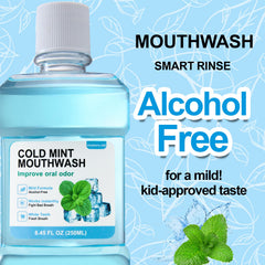 Front view of ICY Mint Mouthwash bottle