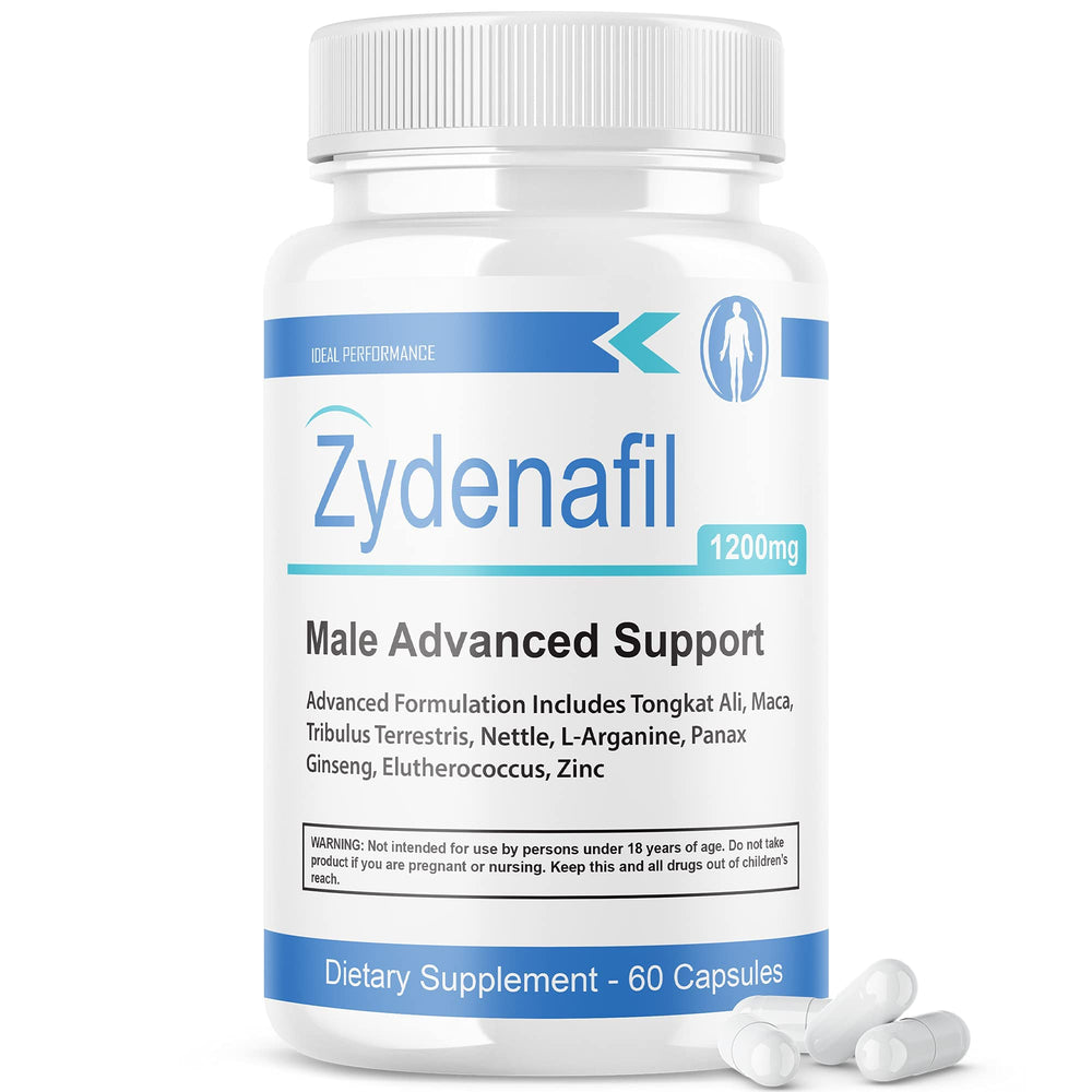 Bottle of IDEAL PERFORMANCE Zydenafil Pills for Men, 60 capsules