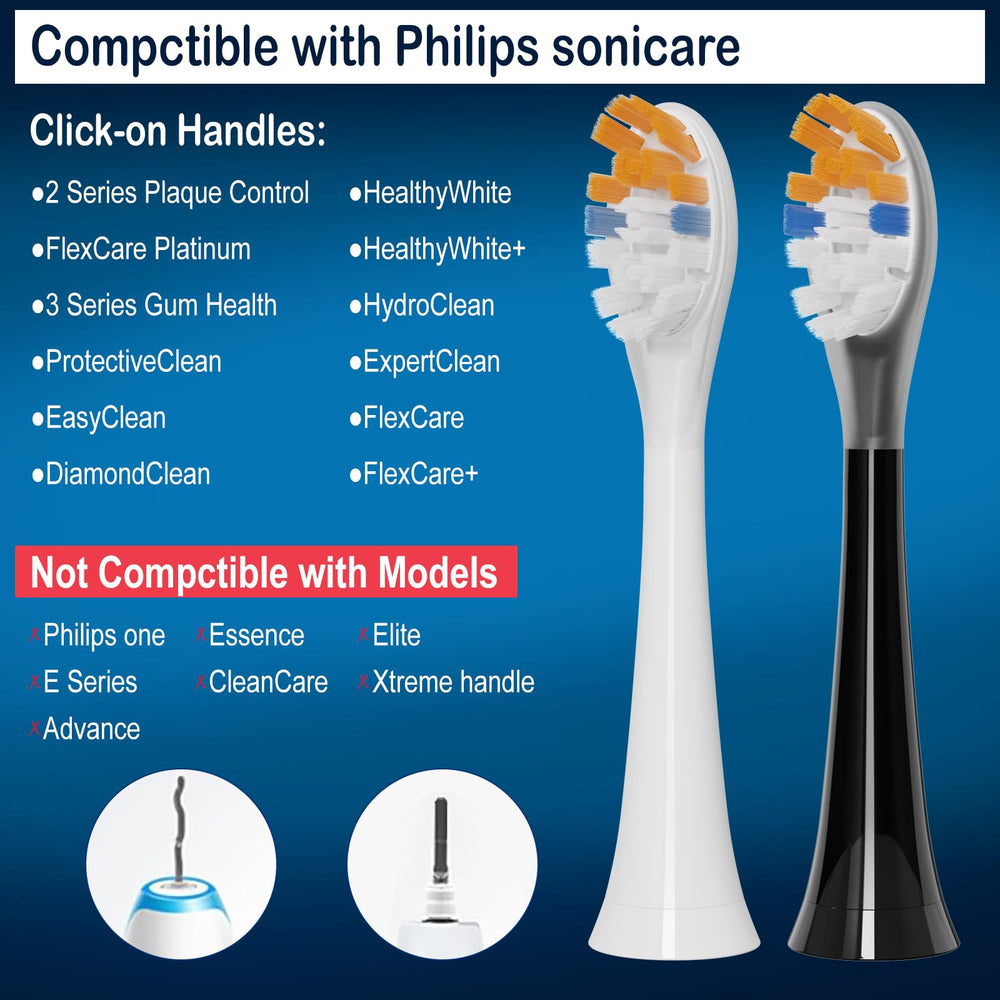 Snap-on compatible Iemegumi heads for Philips Sonicare – 8 pack