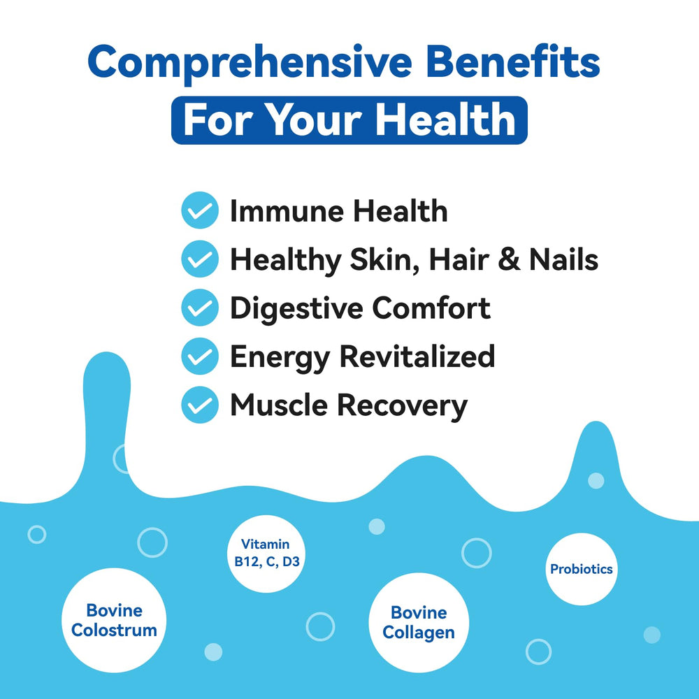 IgG antibodies, probiotics, vitamins B12, C, and D3 in formula