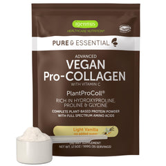 Igennus Advanced Vegan Vanilla Collagen Peptide Powder jar front label