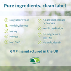 Lab verification and GMP manufacturing seal on label