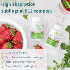 Close-up of the three active B12 forms: methylcobalamin, adenosylcobalamin, hydroxocobalamin
