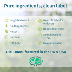 Vegan and non-GMO icons on label