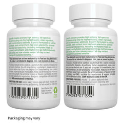 Ingredient list showing B vitamins including B1, B2, B3, B5, B7, B6